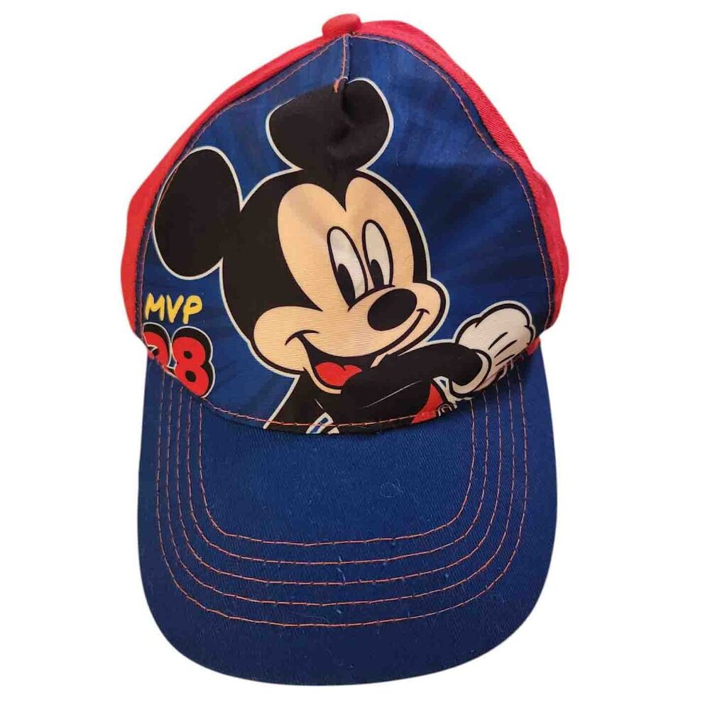 Disney Youth Kids Mickey Mouse MVP 28 Baseball Cap Hat Red and Blue
